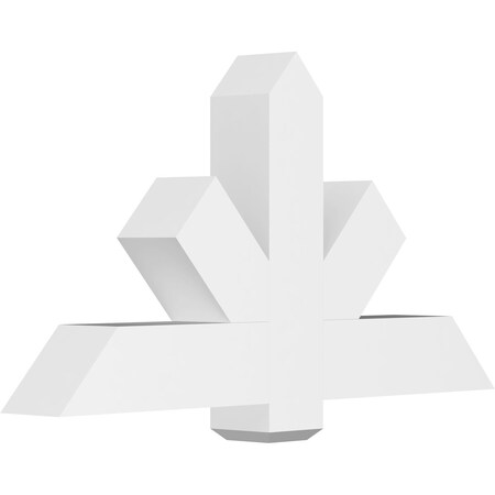 Ekena Millwork Kennewick Architectural Grade PVC Gable Bracket, 48"W x 26"H x 6"D x 6"F, 13/12 Pitch GBP048X26X0606KEN00